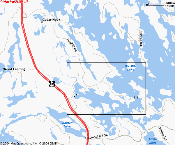 Map of the Six Mile Lake